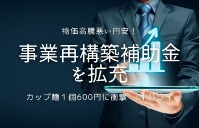 事業再構築補助金を拡充！物価高騰悪い円安！