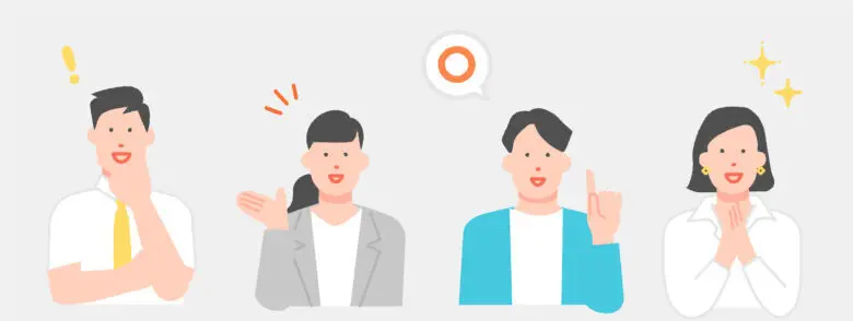 原状回復に関する疑問や気づきを表す人物イラスト