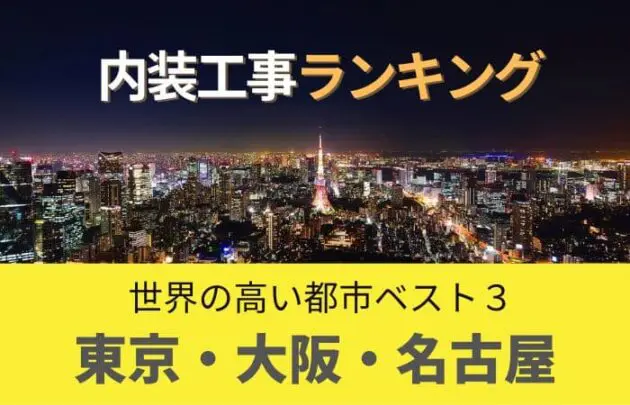 世界のオフィス内装工事の高い都市ベスト３